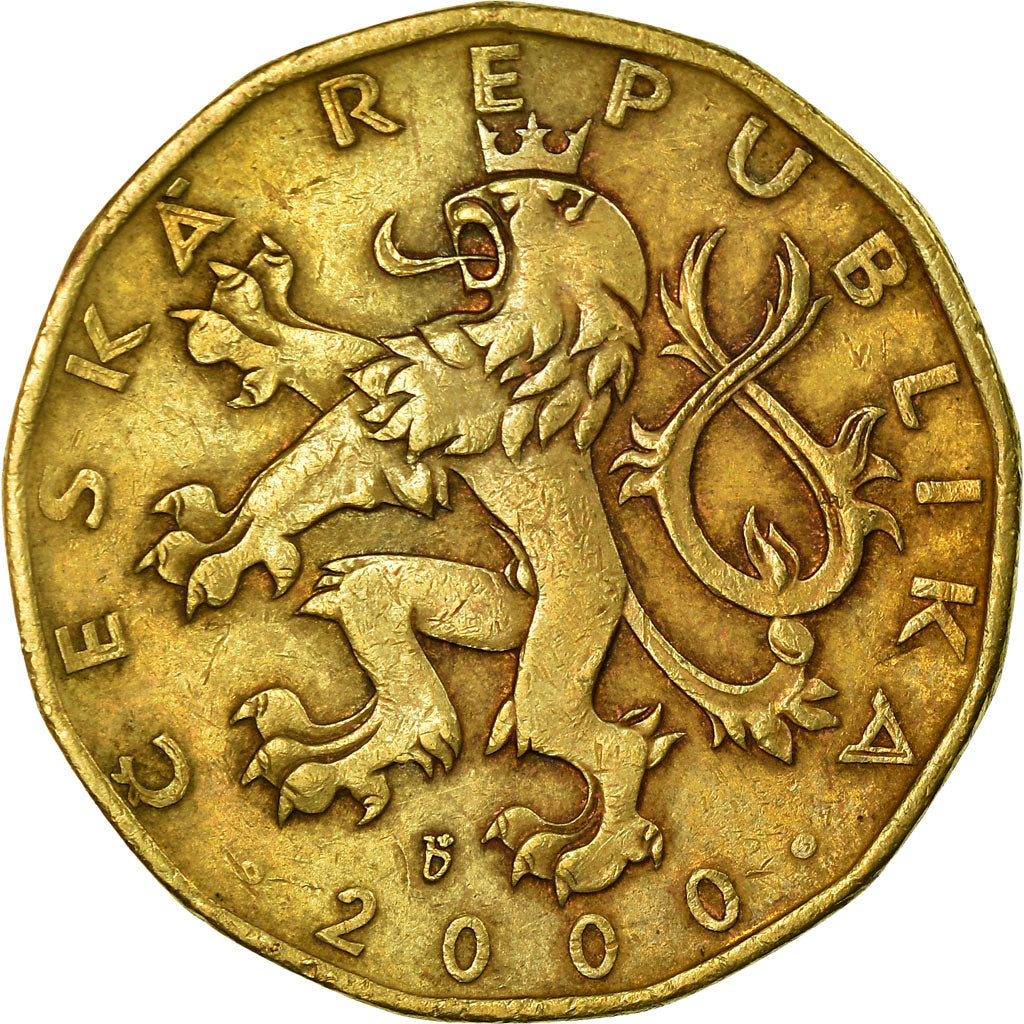 Coin, Czech Republic, 20 Korun, 2000, Jablonec nad Nisou, EF(40-45), Brass