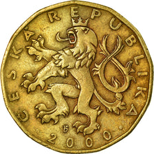 Coin, Czech Republic, 20 Korun, 2000, Jablonec nad Nisou, EF(40-45), Brass