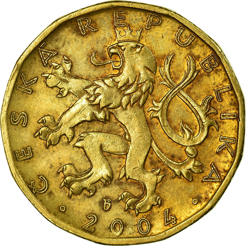 Moeda, República Checa, 20 Korun, 2004, EF(40-45), Aço Cromado a Latão, KM:5