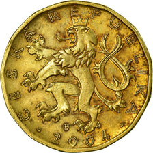 Moeda, República Checa, 20 Korun, 2004, EF(40-45), Aço Cromado a Latão, KM:5