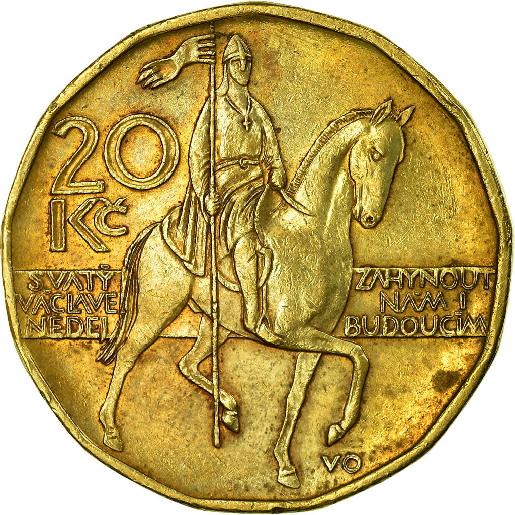 Moeda, República Checa, 20 Korun, 2004, EF(40-45), Aço Cromado a Latão, KM:5