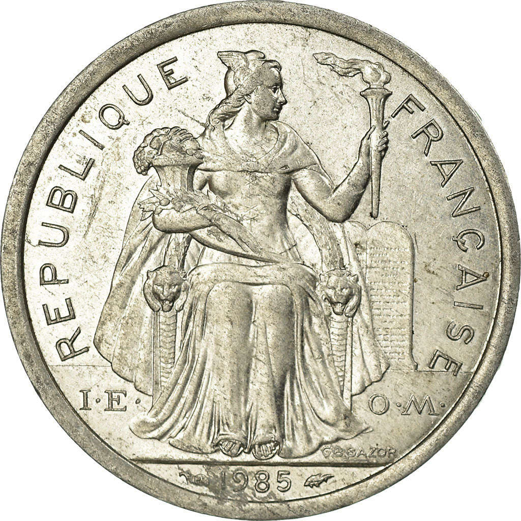 Coin, French Polynesia, 2 Francs, 1985, Paris, EF(40-45), Aluminum, KM:10