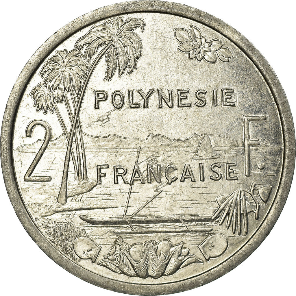 Coin, French Polynesia, 2 Francs, 1985, Paris, EF(40-45), Aluminum, KM:10