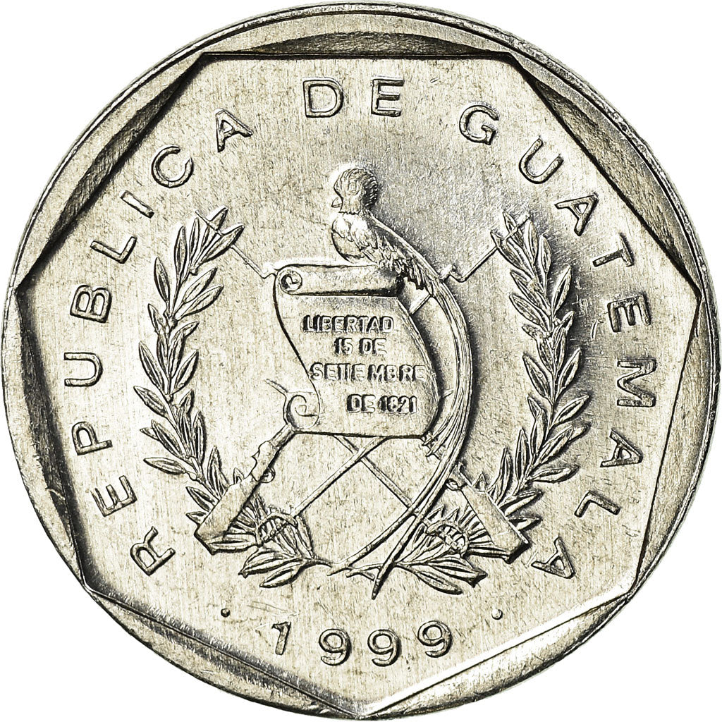 Coin, Guatemala, Centavo, Un, 1999, EF(40-45), Aluminum, KM:282