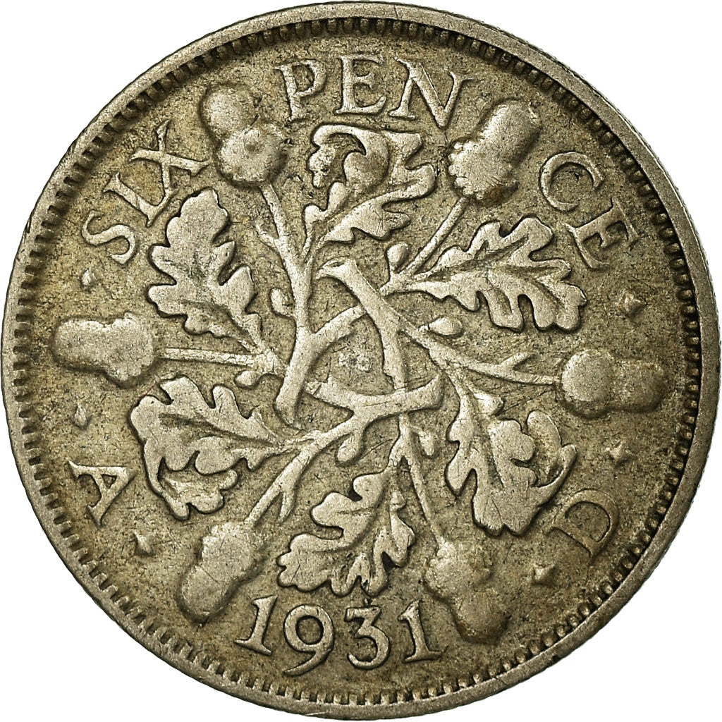 Moneta, Wielka Brytania, George V, 6 Pence, 1931, VF(30-35), Srebro, KM:832