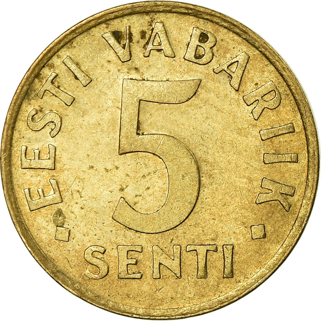 Coin, Estonia, 5 Senti, 1991, EF(40-45), Aluminum-Bronze, KM:21