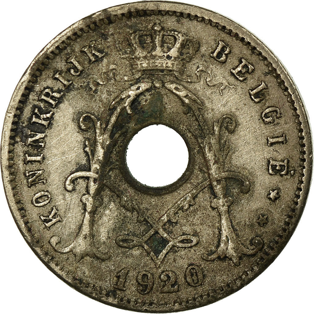 Moneta, Belgio, 5 Centimes, 1920, MB, Rame-nichel, KM:67