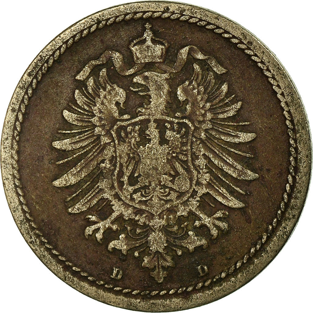 Münze, GERMANY - EMPIRE, Wilhelm I, 5 Pfennig, 1875, Munich, S+, Copper-nickel