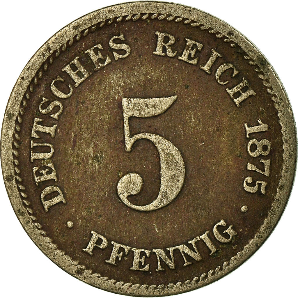 Münze, GERMANY - EMPIRE, Wilhelm I, 5 Pfennig, 1875, Munich, S+, Copper-nickel