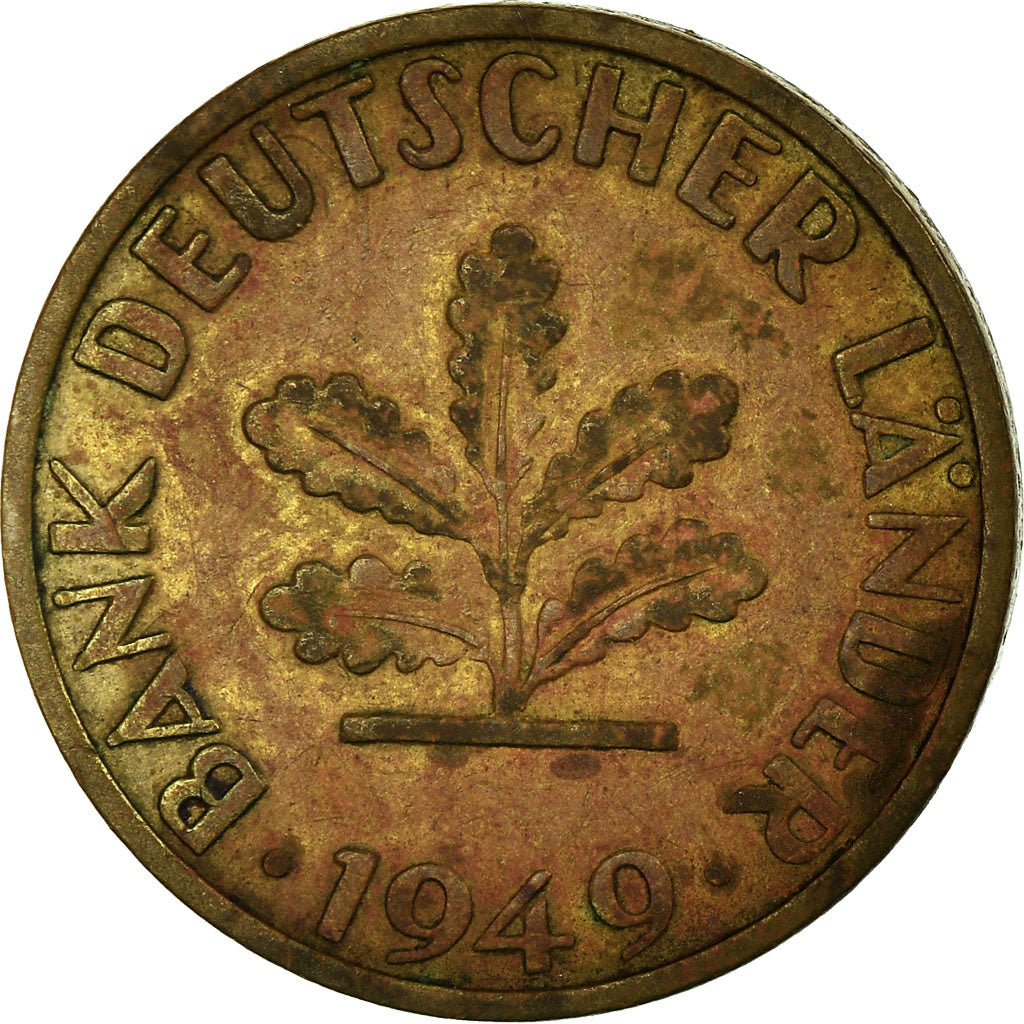 Monnaie, République fédérale allemande, 5 Pfennig, 1949, Stuttgart, TB, Brass