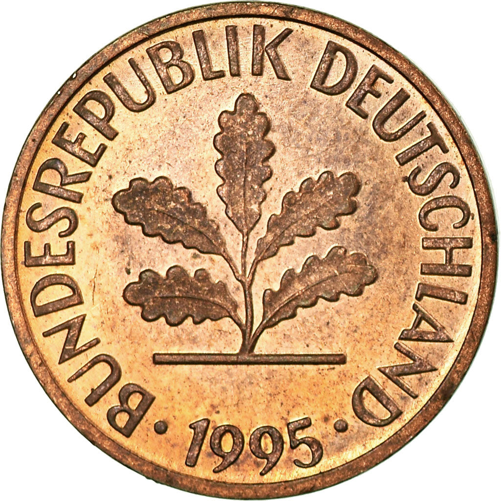 Coin, GERMANY - FEDERAL REPUBLIC, Pfennig, 1995, Stuttgart, VF(30-35), Copper
