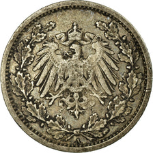 Coin, GERMANY - EMPIRE, 1/2 Mark, 1913, Berlin, VF(30-35), Silver, KM:17