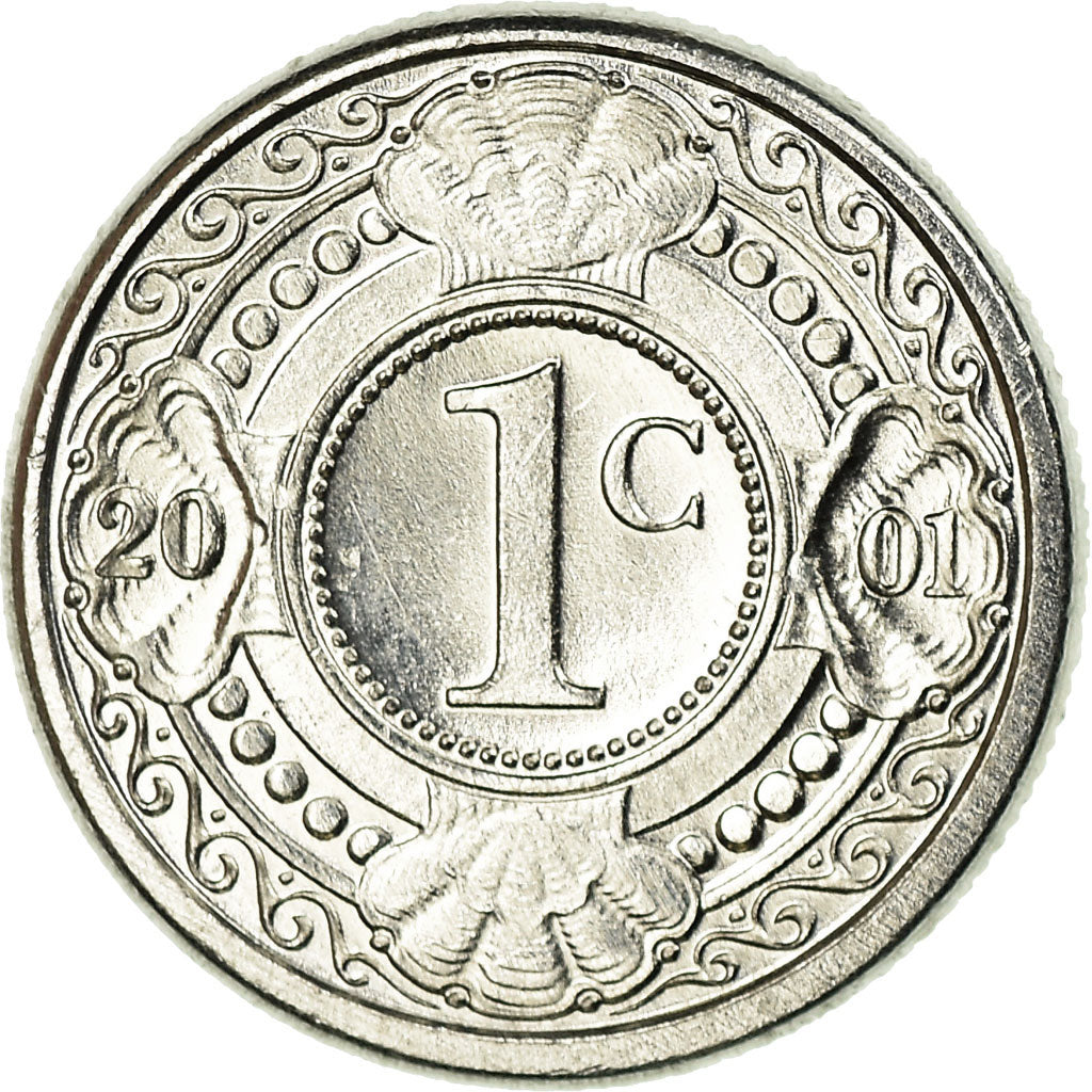 Coin, Netherlands Antilles, Beatrix, Cent, 2001, Utrecht, EF(40-45), Aluminum