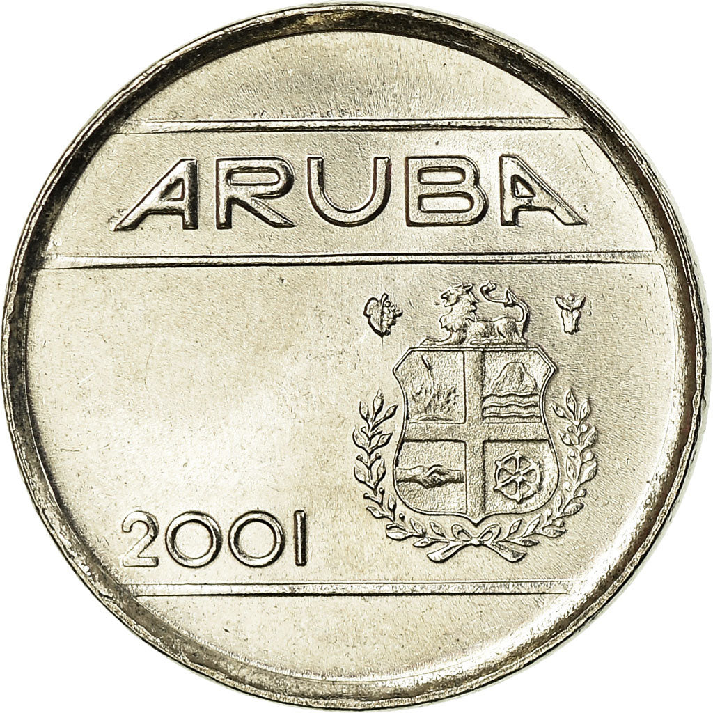 Coin, Aruba, Beatrix, 5 Cents, 2001, Utrecht, EF(40-45), Nickel Bonded Steel