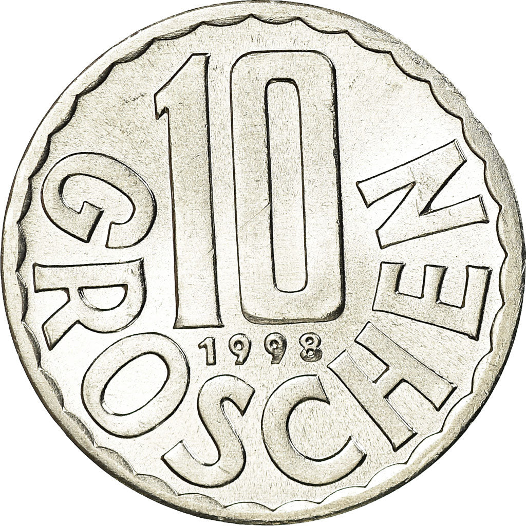 Coin, Austria, 10 Groschen, 1998, Vienna, AU(55-58), Aluminum, KM:2878