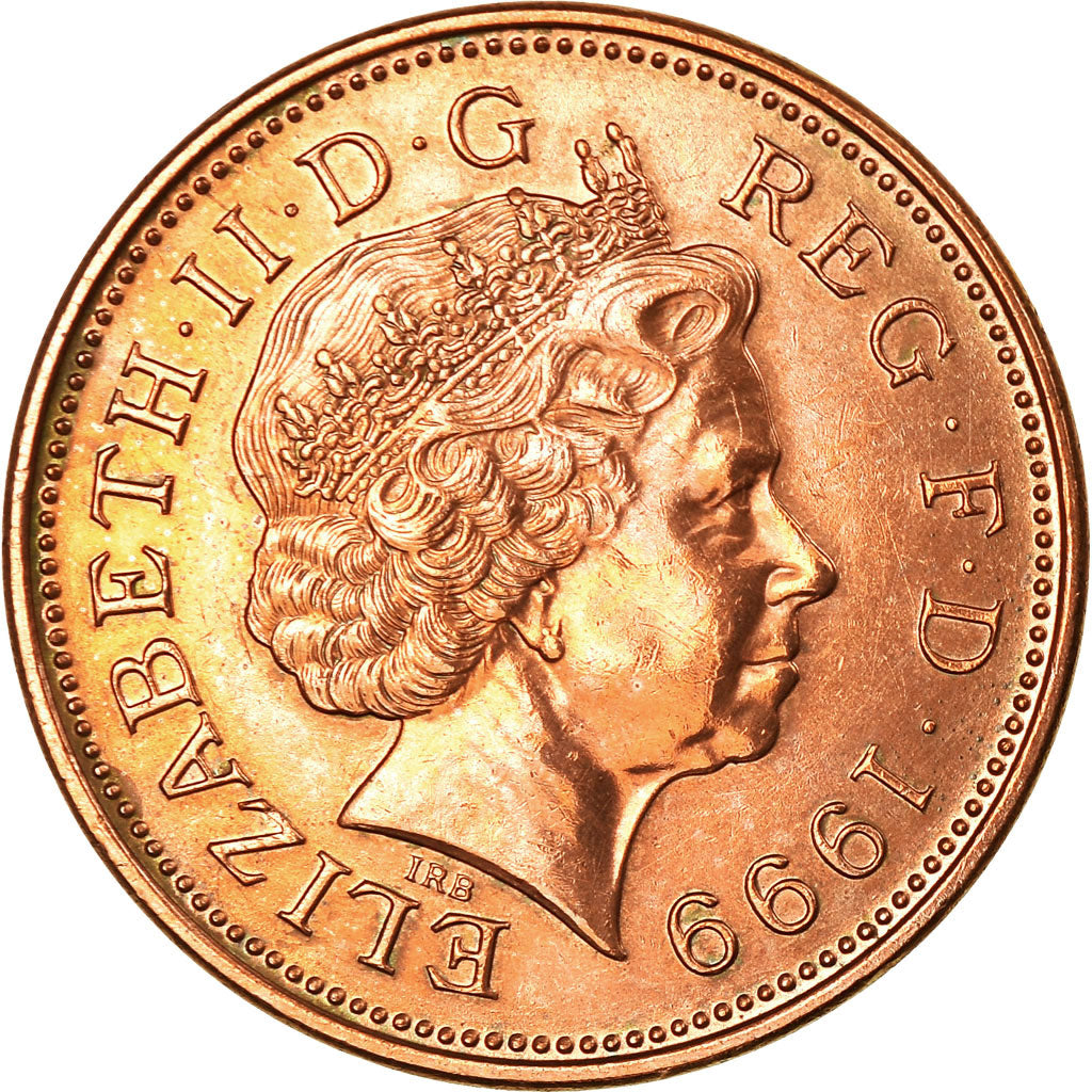 Coin, Great Britain, Elizabeth II, 2 Pence, 1999, EF(40-45), Bronze, KM:987a