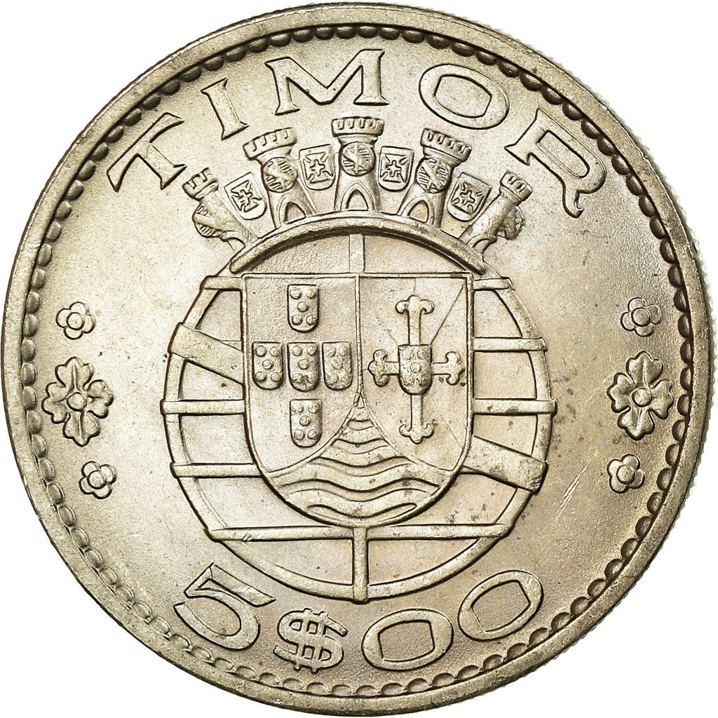 Coin, Timor, 5 Escudos, 1970, Lisbon, EF(40-45), Copper-nickel, KM:21