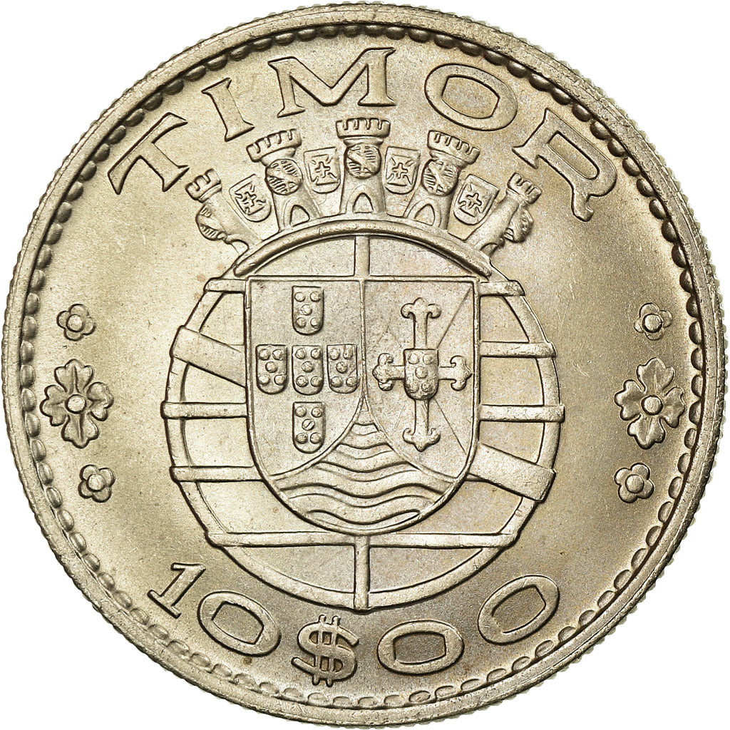 Coin, Timor, 10 Escudos, 1970, Lisbon, EF(40-45), Copper-nickel, KM:22