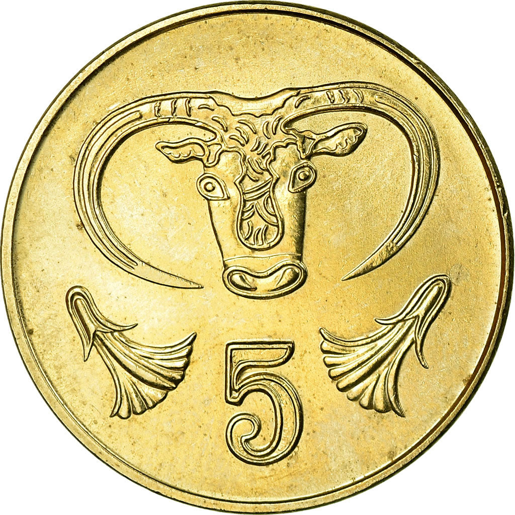 Coin, Cyprus, 5 Cents, 2004, EF(40-45), Nickel-brass, KM:55.3