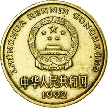 Coin, CHINA, PEOPLE'S REPUBLIC, 5 Jiao, 1992, EF(40-45), Brass, KM:336