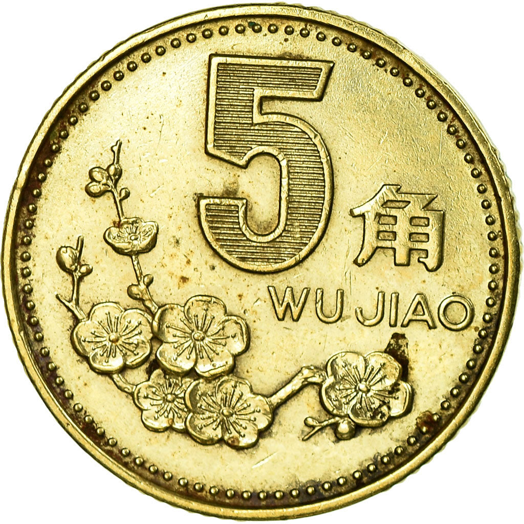 Coin, CHINA, PEOPLE'S REPUBLIC, 5 Jiao, 1992, EF(40-45), Brass, KM:336