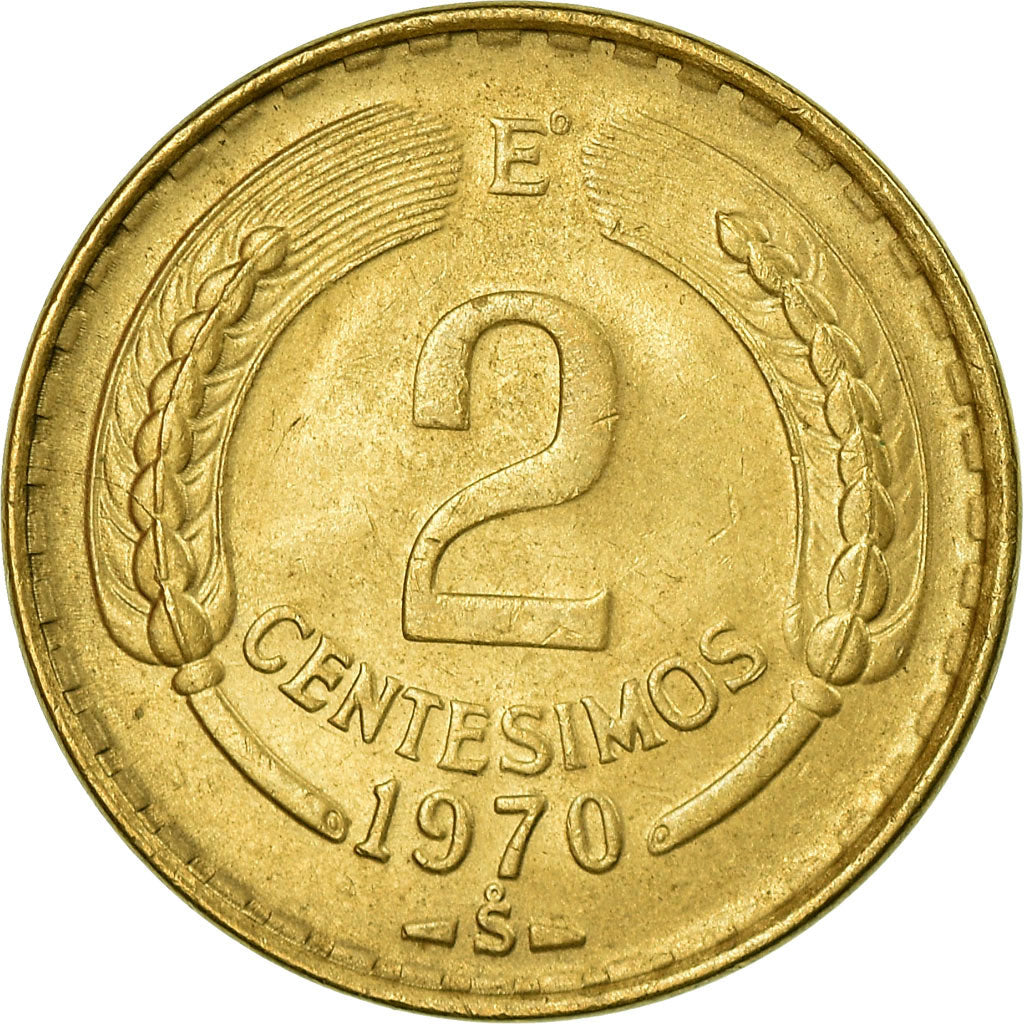 Coin, Chile, 2 Centesimos, 1970, Santiago, EF(40-45), Aluminum-Bronze, KM:193