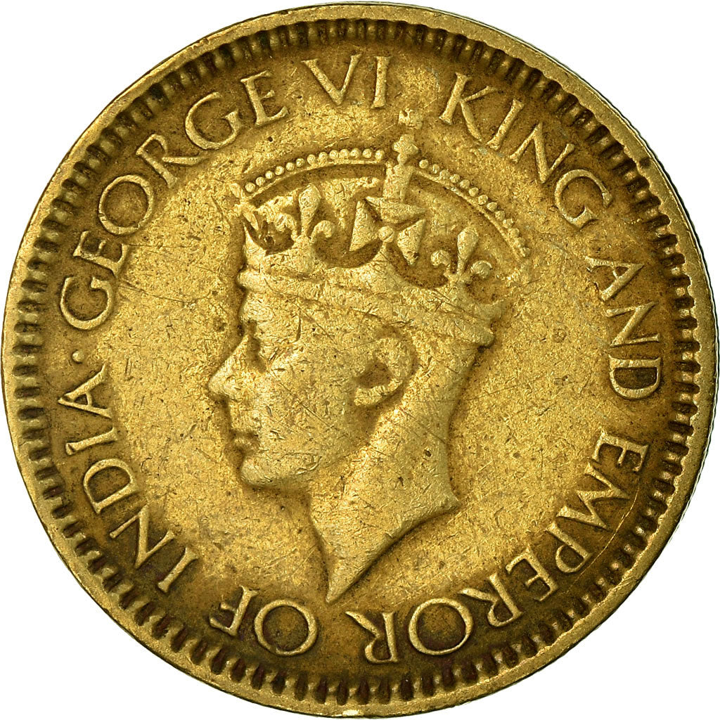 Münze, Ceylon, George VI, 25 Cents, 1943, SS, Nickel-brass, KM:115