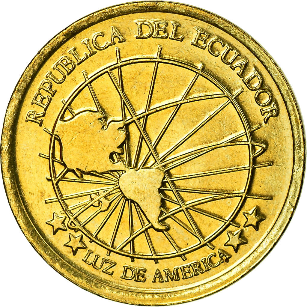Moeda, Equador, Centavo, Un, 2000, EF(40-45), Latão, KM:104