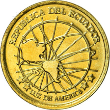 Moeda, Equador, Centavo, Un, 2000, EF(40-45), Latão, KM:104