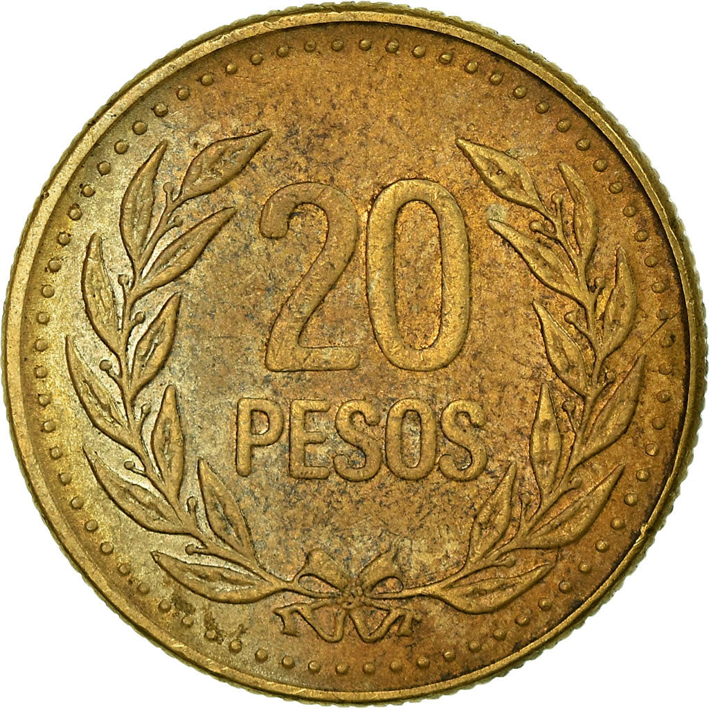 Moneta, Colombia, 20 Pesos, 1991, MB+, Alluminio-bronzo, KM:282.1