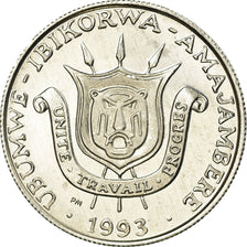 Coin, Burundi, Franc, 1993, EF(40-45), Aluminum, KM:19