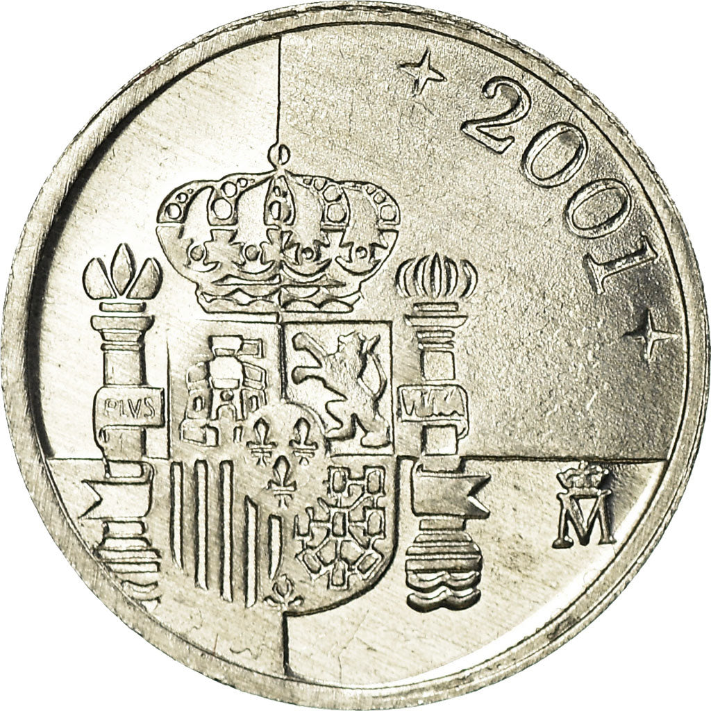Coin, Spain, Juan Carlos I, Peseta, 2001, EF(40-45), Aluminum, KM:832