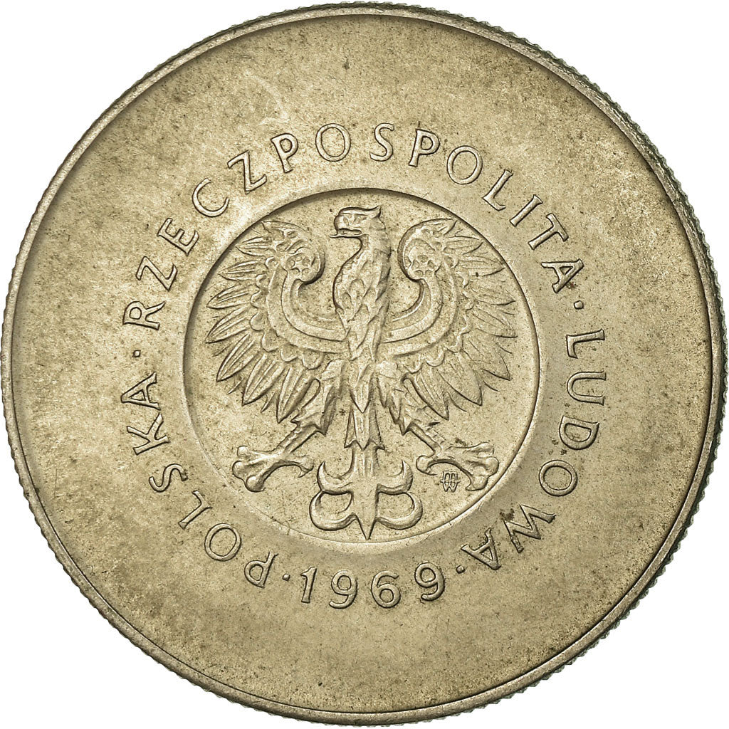 Moeda, Polónia, 10 Zlotych, 1969, Warsaw, VF(30-35), Cobre-níquel, KM:61