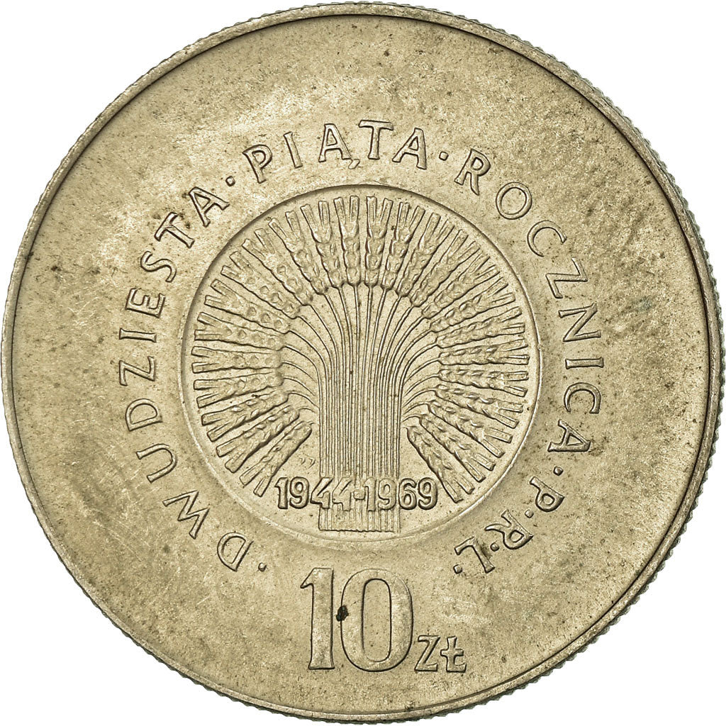 Moeda, Polónia, 10 Zlotych, 1969, Warsaw, VF(30-35), Cobre-níquel, KM:61