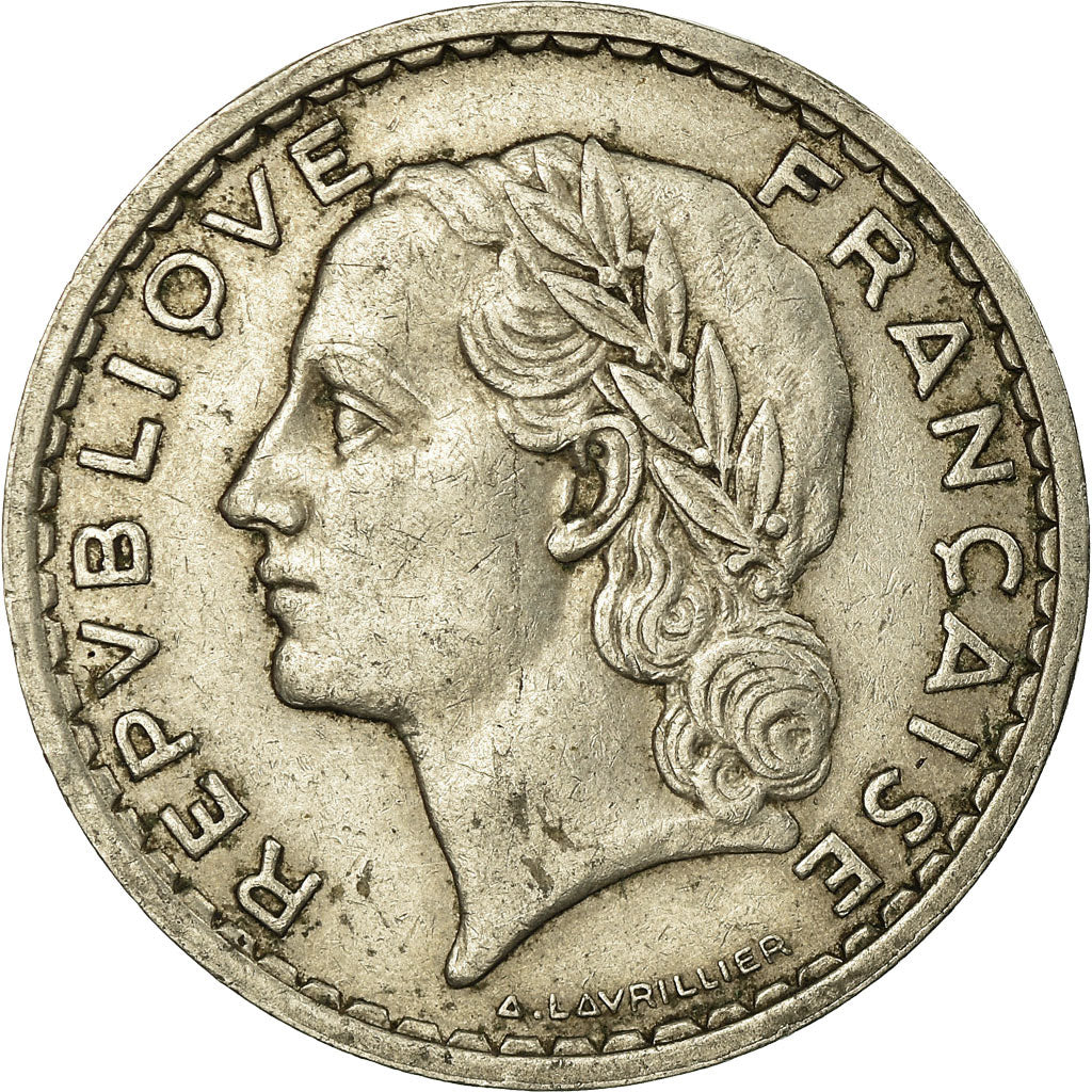 Coin, France, Lavrillier, 5 Francs, 1935, Paris, EF(40-45), Nickel, KM:888