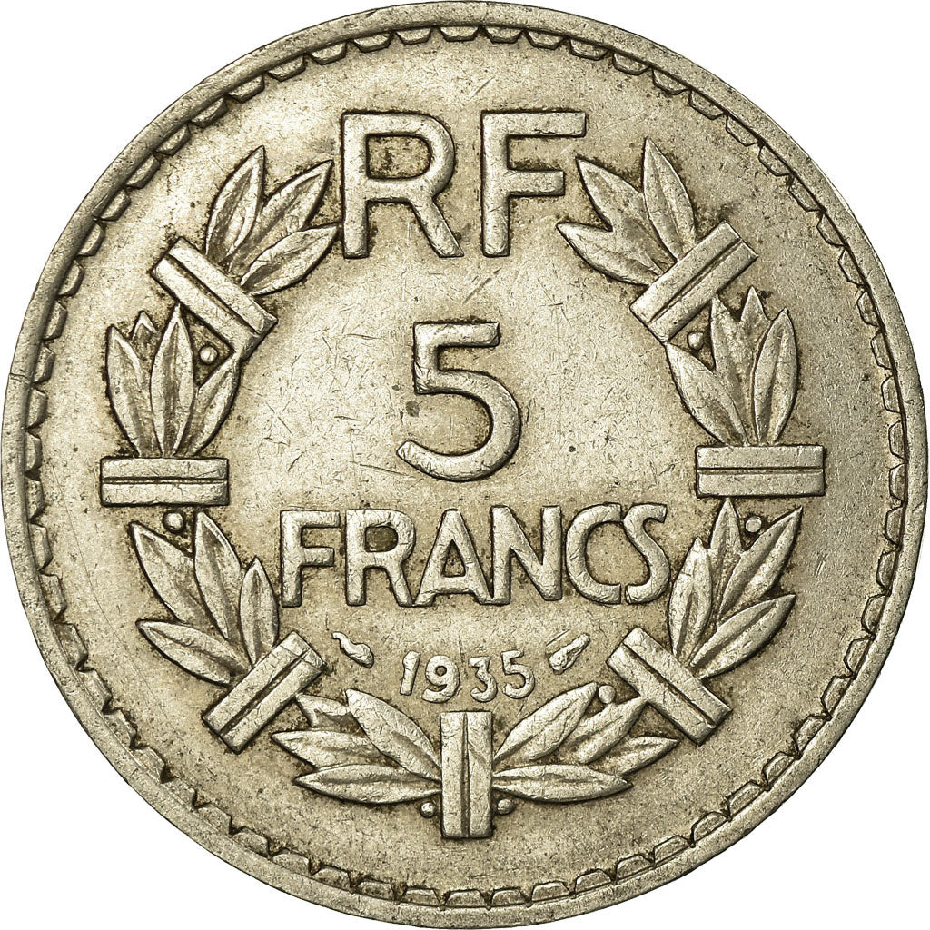 Coin, France, Lavrillier, 5 Francs, 1935, Paris, EF(40-45), Nickel, KM:888