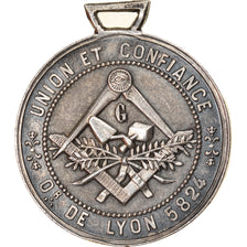 France, Médaille, Masonic, Union et Confiance, Orient de Lyon, 1825, SUP