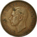 Moneda, Gran Bretaña, George VI, 1/2 Penny, 1949, BC+, Bronce, KM:868