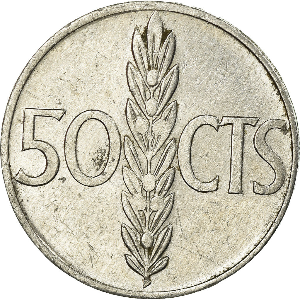 Coin, Spain, Francisco Franco, caudillo, 50 Centimos, 1972, EF(40-45), Aluminum