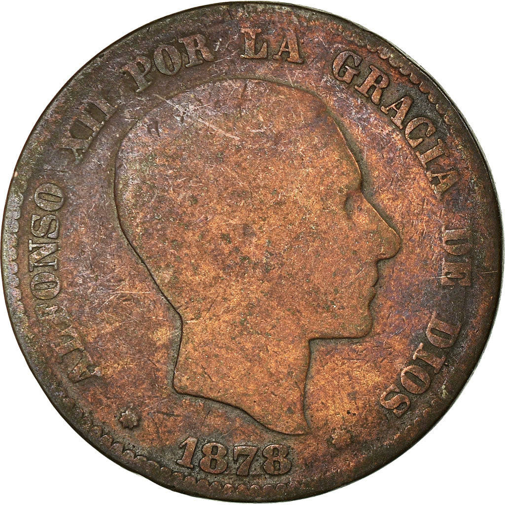 Münze, Spanien, Alfonso XII, 10 Centimos, Madrid, S, Bronze, KM:675