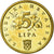 Moneta, Chorwacja, 5 Lipa, 1999, EF(40-45), Mosiądz platerowany stalą, KM:5