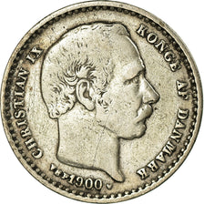 Coin, Denmark, Christian IX, 25 Öre, 1900, Copenhagen, EF(40-45), Silver