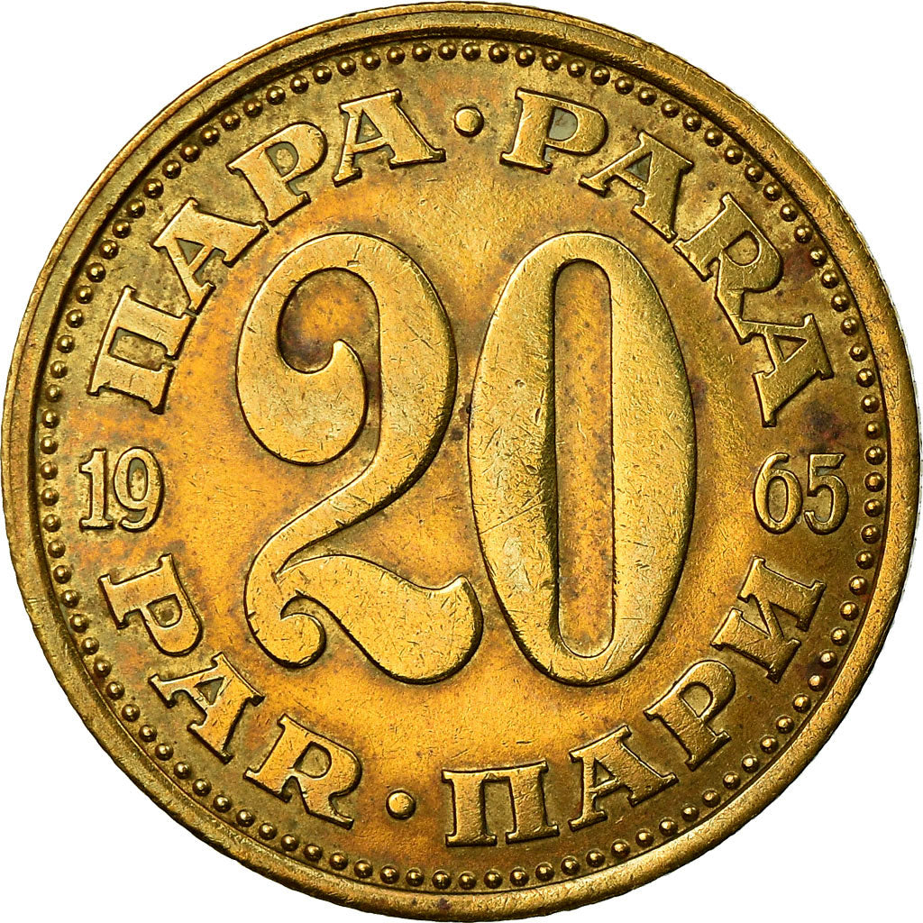 Moeda, Jugoslávia, 20 Para, 1965, EF(40-45), Latão, KM:45