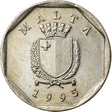Coin, Malta, 5 Cents, 1995, British Royal Mint, EF(40-45), Copper-nickel, KM:95