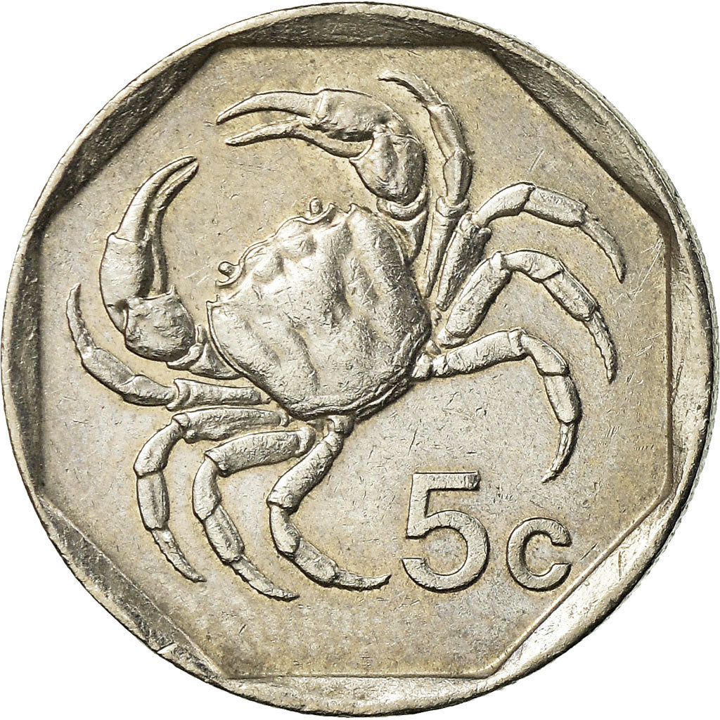 Coin, Malta, 5 Cents, 1995, British Royal Mint, EF(40-45), Copper-nickel, KM:95