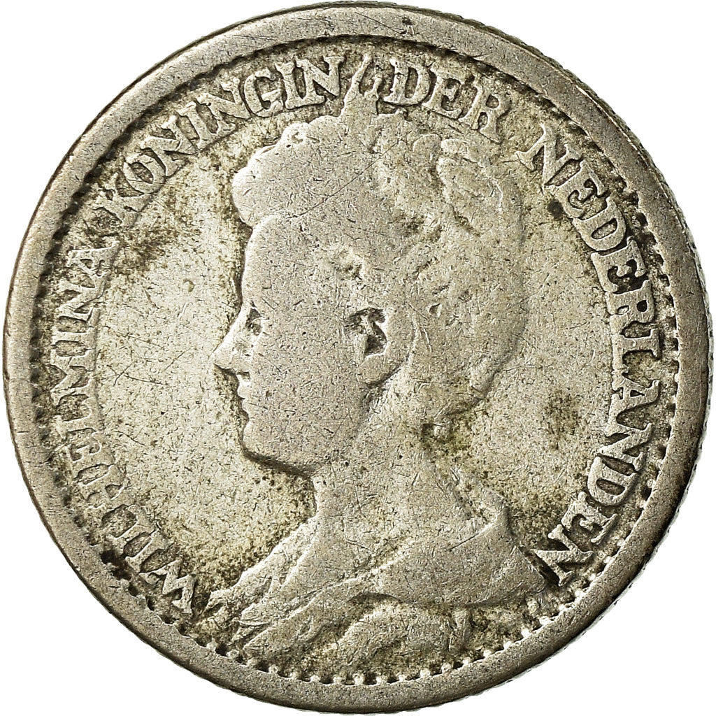 Coin, Netherlands, Wilhelmina I, 25 Cents, 1925, EF(40-45), Silver, KM:146