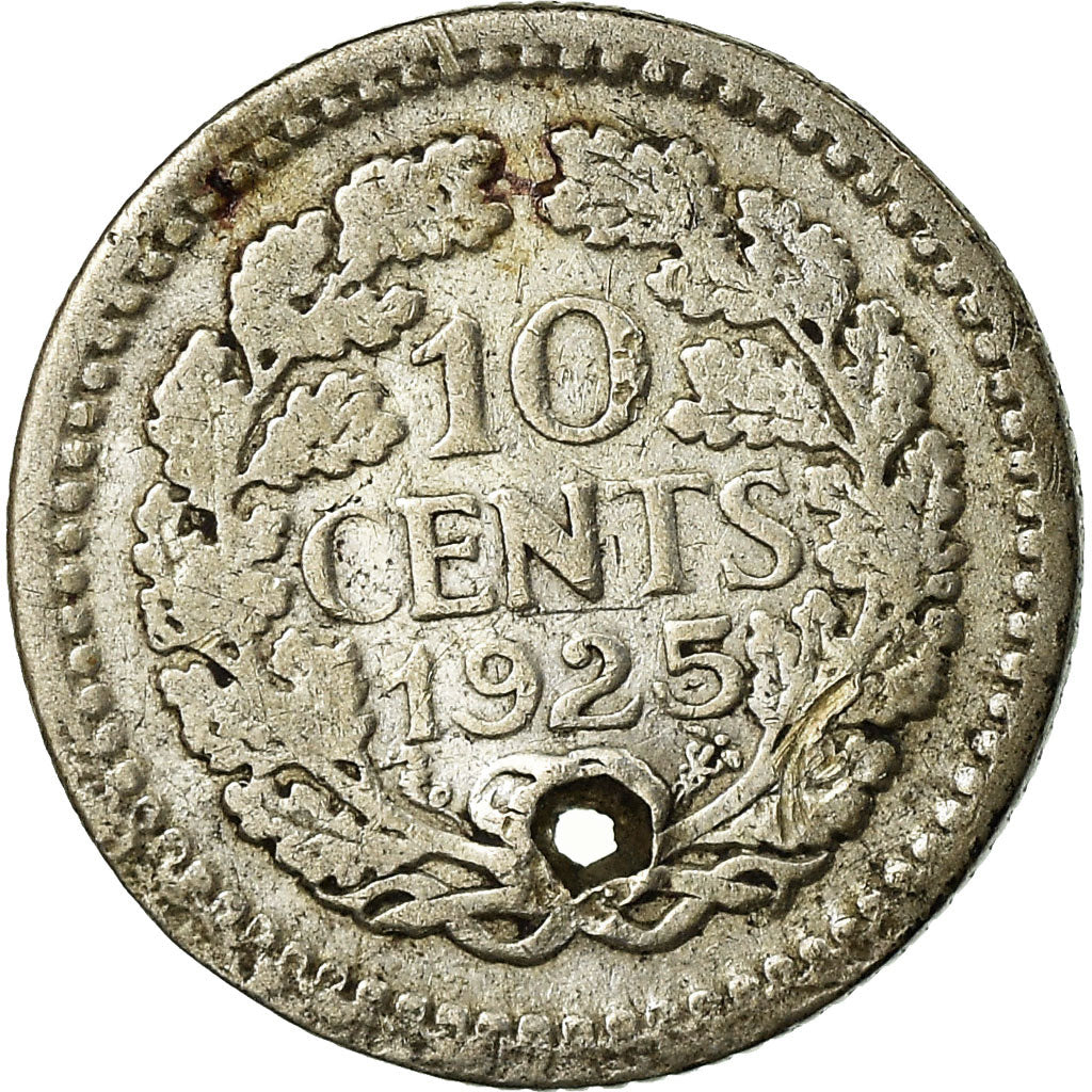 Coin, Netherlands, Wilhelmina I, 10 Cents, 1925, VF(20-25), Silver, KM:145