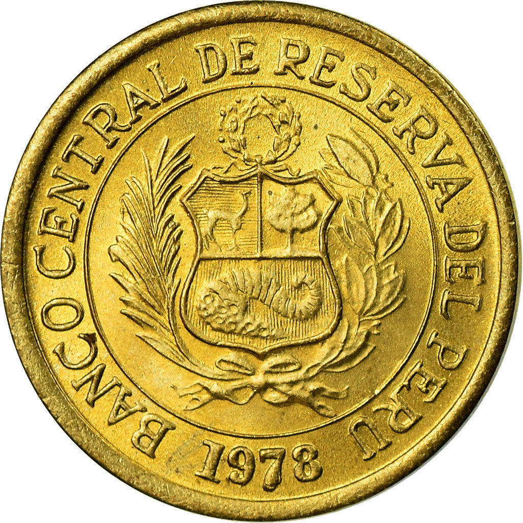 Moneta, Peru, Sol, 1978, Lima, EF(40-45), Mosiądz, KM:266.2