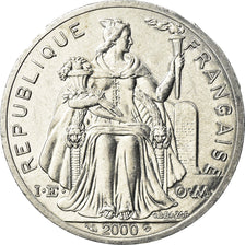 Coin, French Polynesia, 5 Francs, 2000, Paris, AU(55-58), Aluminum, KM:12