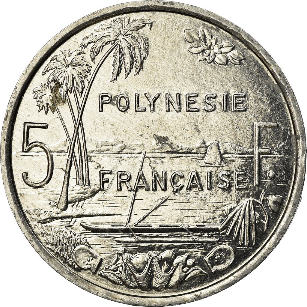 Coin, French Polynesia, 5 Francs, 2000, Paris, AU(55-58), Aluminum, KM:12